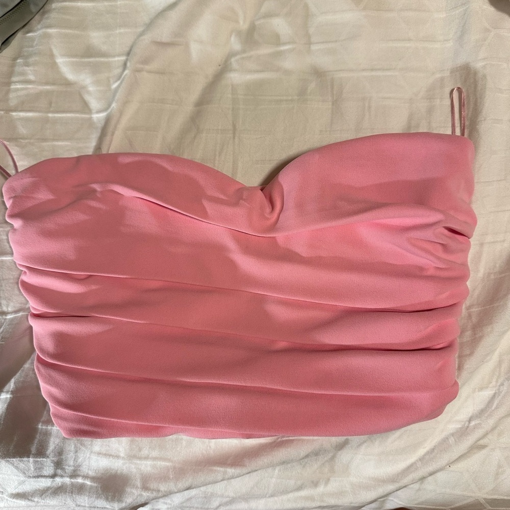 Pink Zara Bustier Strapless Top